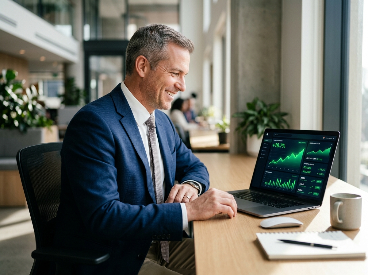 Financial planning strategy documents and analysis on a modern desk